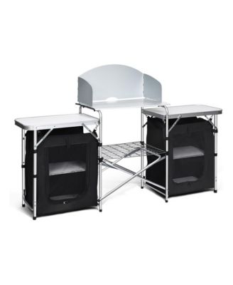 1PC Folding Camping Table with Storage Organizer, for Camping, Travel and Outdoor Recreation
