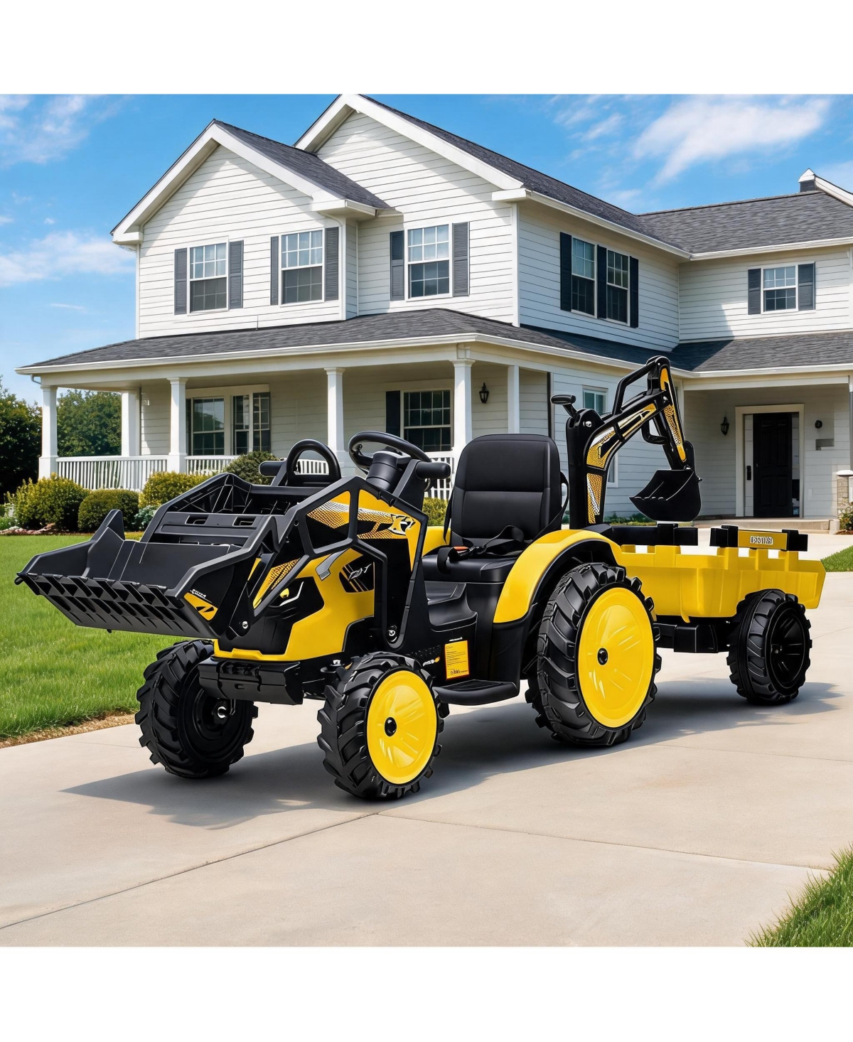 homfan 24V 3-in-1 Ride-On Tractor with Remote Control, Ages 3+