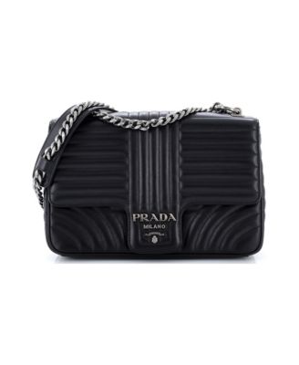 Large Chain Flap Shoulder Bag Diagramme Quilted Leather