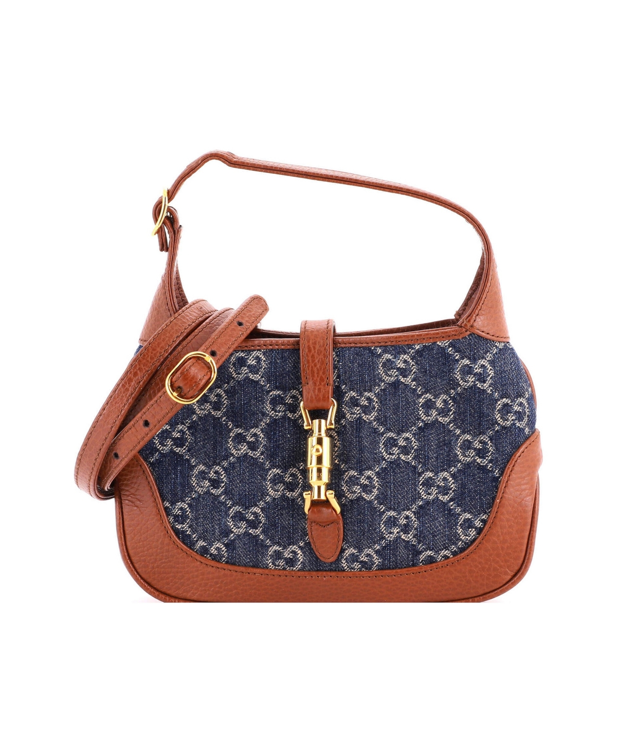 Pre-Owned Gucci Mini Jackie 1961 Hobo Gg Denim - Blue