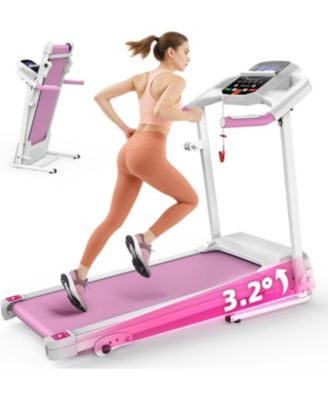 Compact Folding Treadmill for Home - 2.5HP Quiet Brushless Motor, 3-Level Incline, 7.5 MPH, Shock Absorption, Space-Saving Design