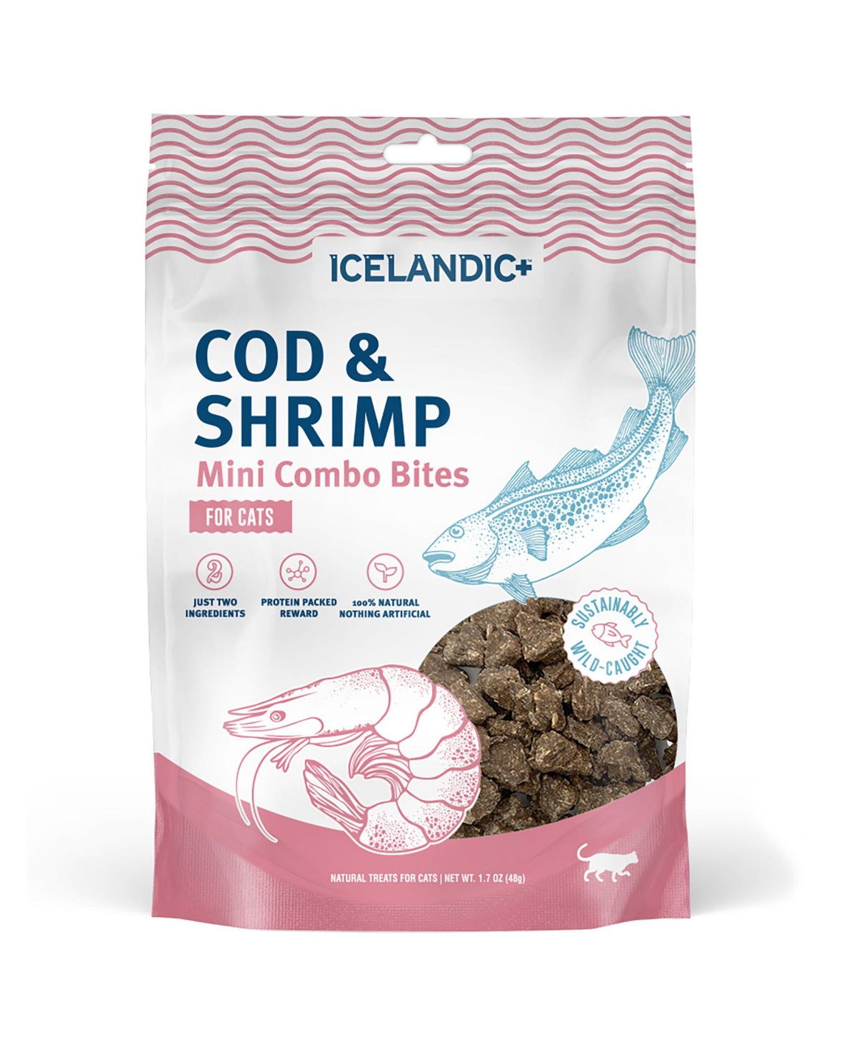 Icelandic+ Mini Combo Bites Cat Treats - Cod and Shrimp - 1.7 oz