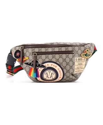 Courrier Zip Belt Bag GG Coated Canvas with Applique