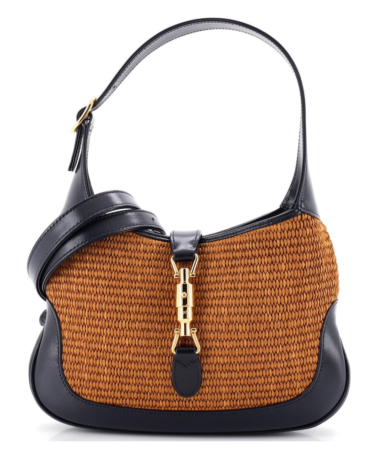 Pre-Owned Gucci Small Jackie 1961 Hobo Straw with Leather - Blue