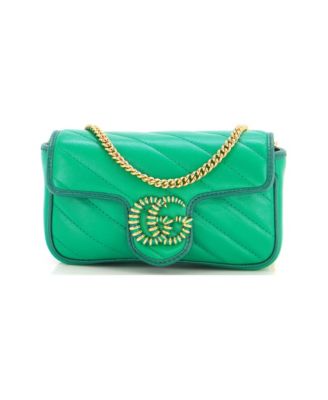Super Mini GG Marmont Flap Bag Diagonal Quilted Leather
