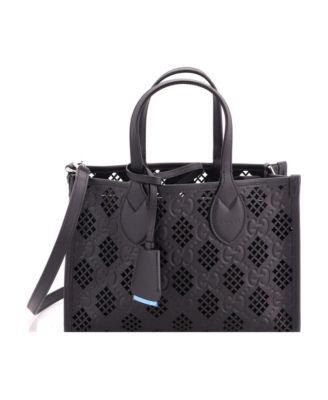 Small Convertible Tote GG Debossed Laser Cut Leather