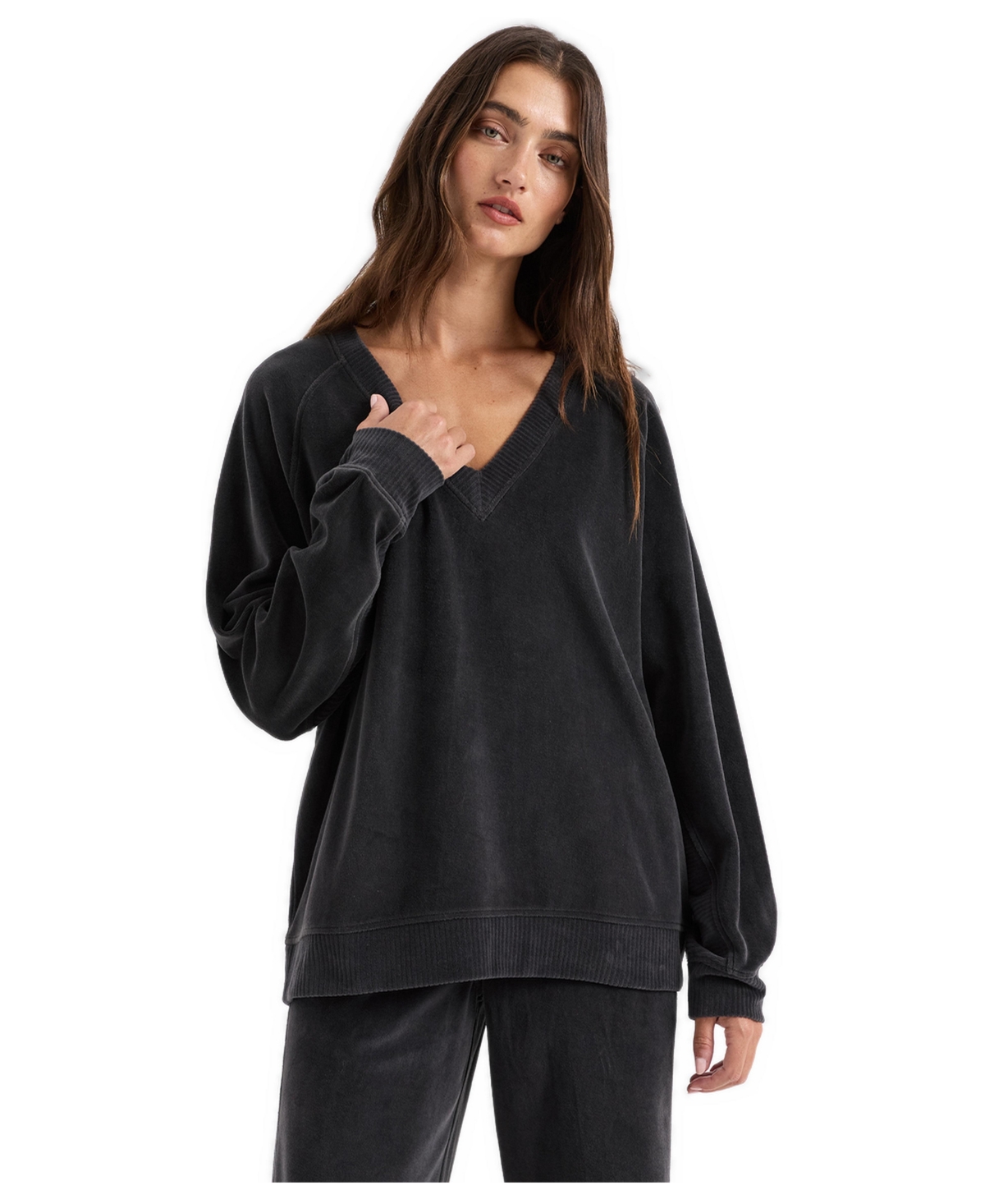 Pact Women's Oversized Raglan Sleeve Organic Cotton Sweatshirt - Storm