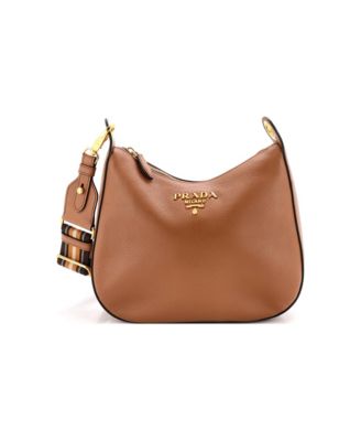 Medium Striped Strap Zip Hobo Vitello Daino