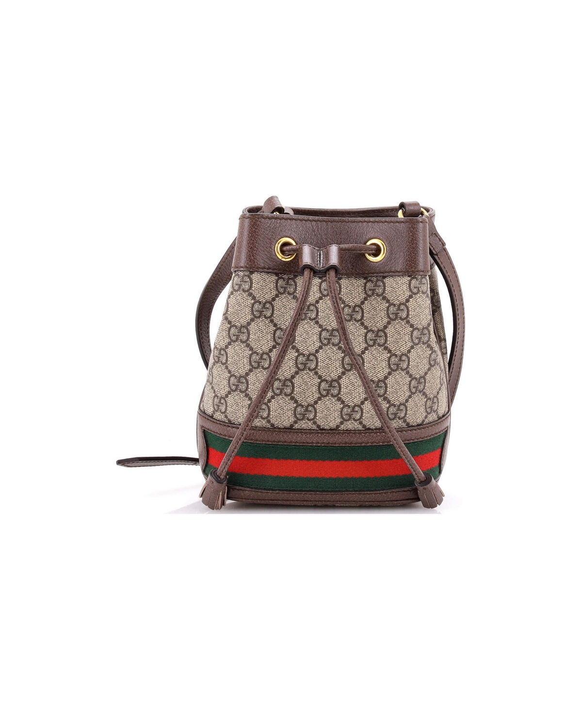 Pre-Owned Gucci Ophidia Crossbody Mini Gg Coated Canvas Bucket Bag, 6"W x 7.5"H x 3.5"D - Brown