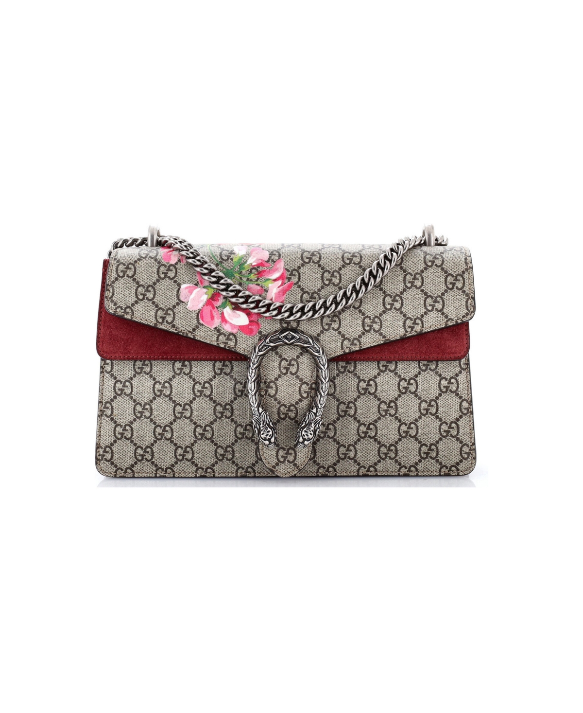 Pre-Owned Gucci Small Dionysus Bag Blooms Print Gg Coated Canvas - Brown