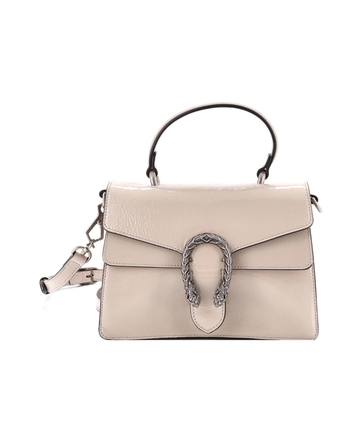 Pre-Owned Gucci Small Dionysus Convertible Top Handle Bag Patent - Natural