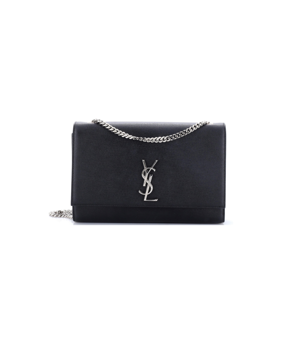 Pre-Owned Saint Laurent Large Classic Monogram Crossbody Bag Grainy Leather - Black