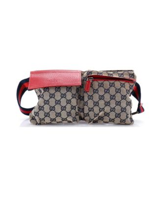 Vintage Double GG Canvas with Leather Adjustable Belt Bag