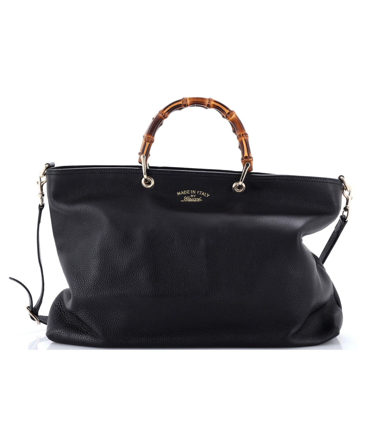 Pre-Owned Gucci Large Bamboo Shopper Tote Leather - Black