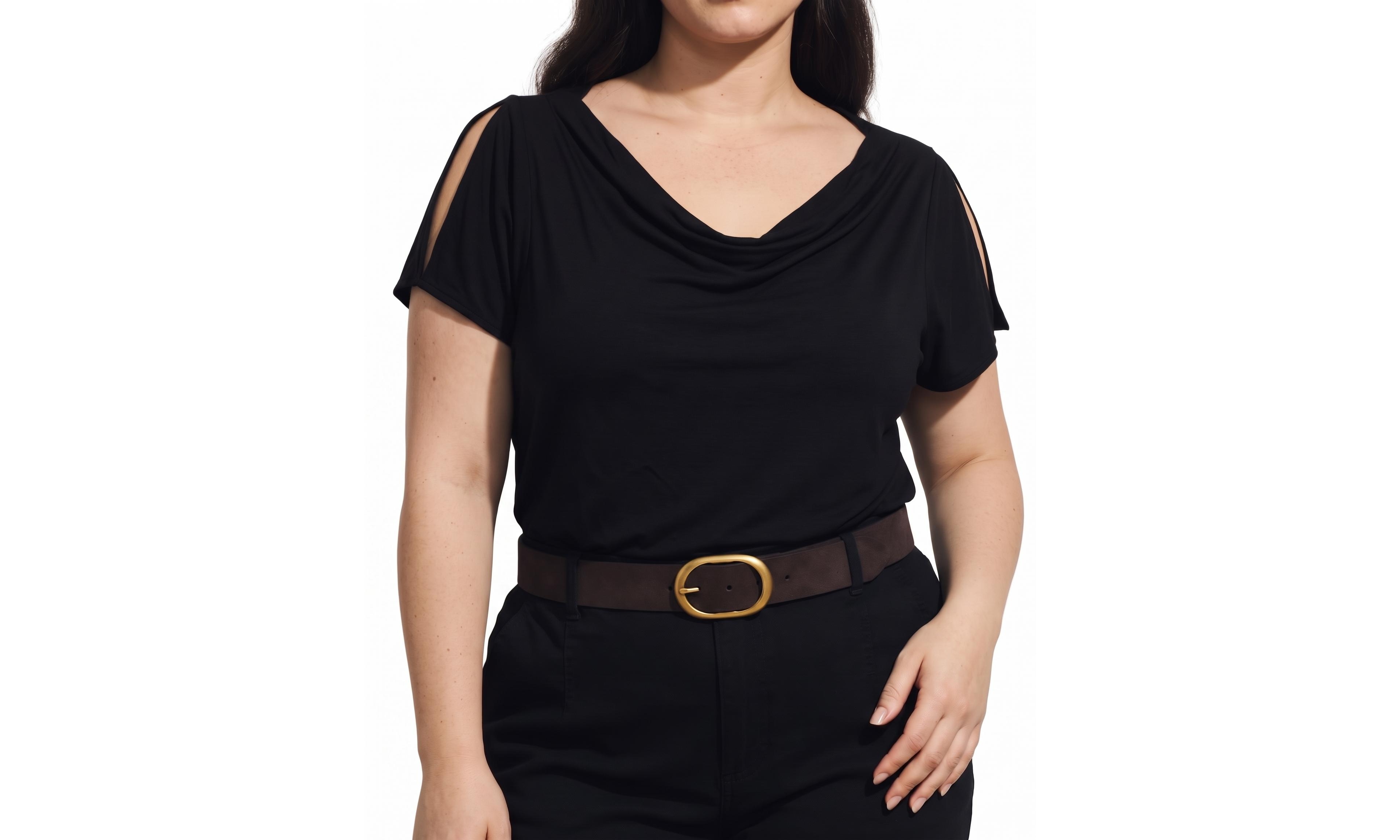 Universal Standard Plus Jewel Liquid Jersey Cowl Neck Top