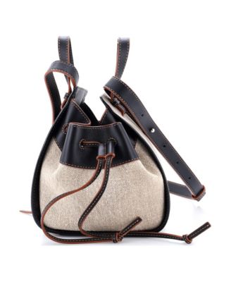 Mini Hammock Bag Leather and Canvas