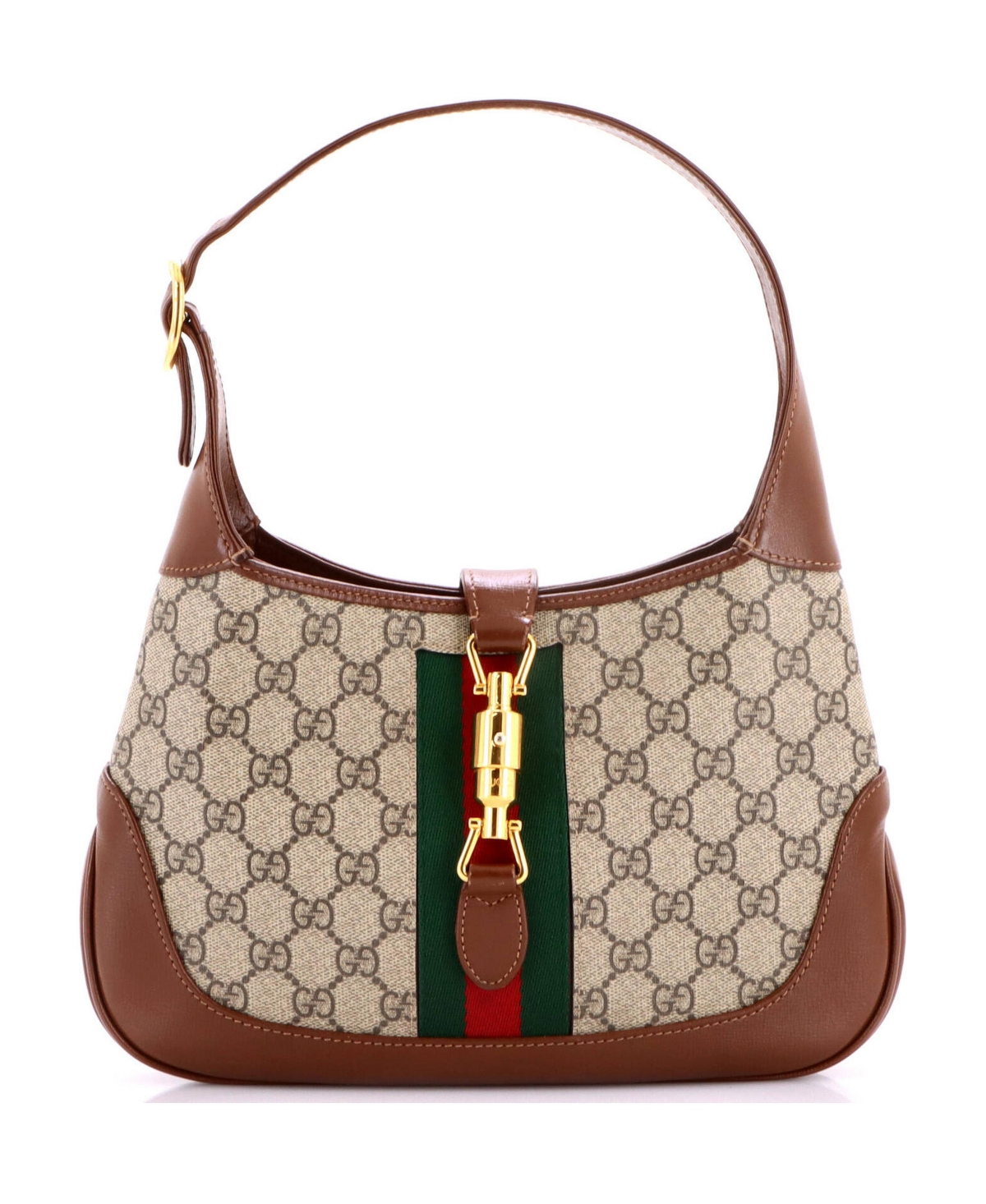 Pre-Owned Gucci Small Jackie 1961 Hobo Gg Coated Canvas - Brown