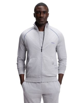 Men's Mix & Match Zip Kangaroo-Pocket Long-Sleeve Cotton-Blend Pajama Jacket