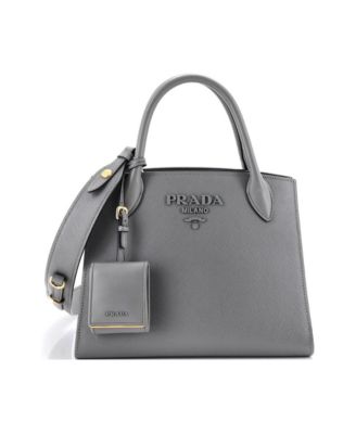 Small Monochrome Tote Saffiano with City Calf