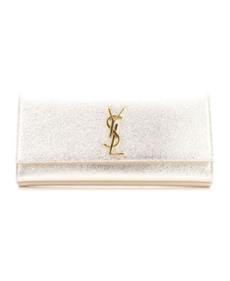Long Classic Monogram Clutch Metallic Calfskin
