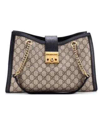 Medium Padlock Chain Tote GG Coated Canvas with Leather