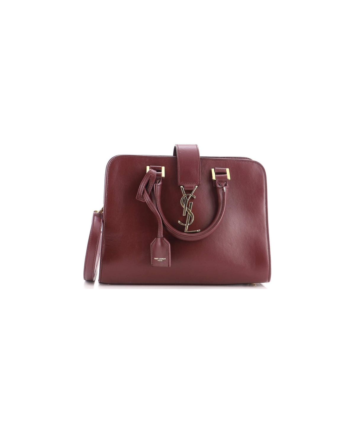 Pre-Owned Saint Laurent Baby Monogram Cabas Downtown Leather - Red