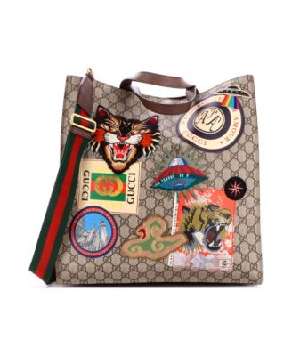 North South Courrier Convertible Soft Open Tote GG Coated Canvas with Applique