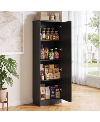 Kitchen Pantry Storage Cabinet with Doors and Adjustable Shelves