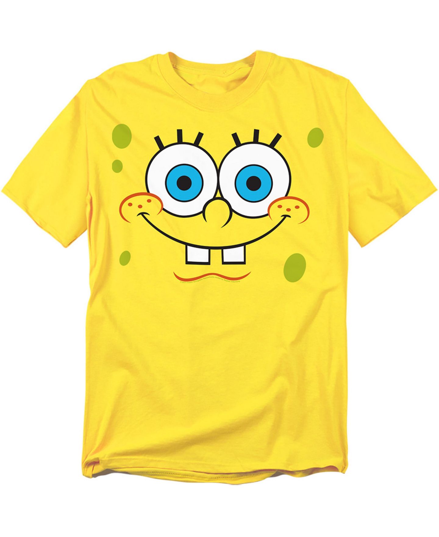 Мужская футболка SpongeBob SquarePants Smiling Face Graphic Crewneck Cotton, цвет: Жёлтый — фото 1