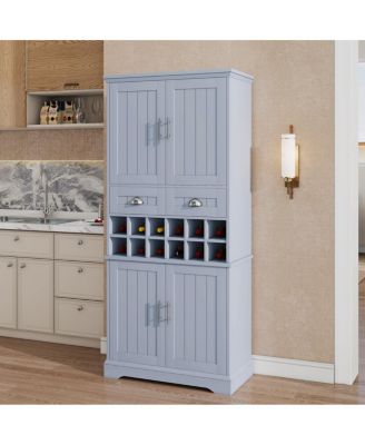 70.9" Wine Storage Cabinet with Removable Rack and Drawers