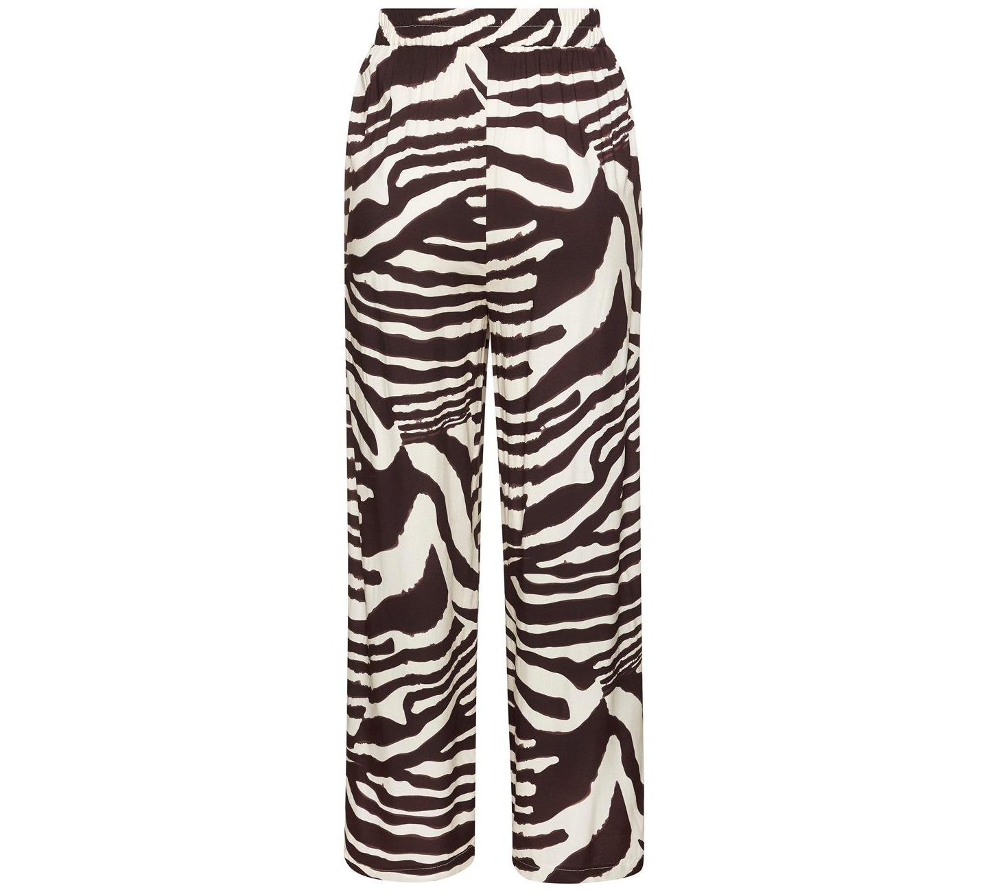 Женские брюки Lascana Wide-Leg Zebra-Print Pull-On, цвет: Молочный / Коричневый — фото 7
