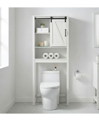 Space-Saving Over-the-Toilet Storage Cabinet with Barn Door