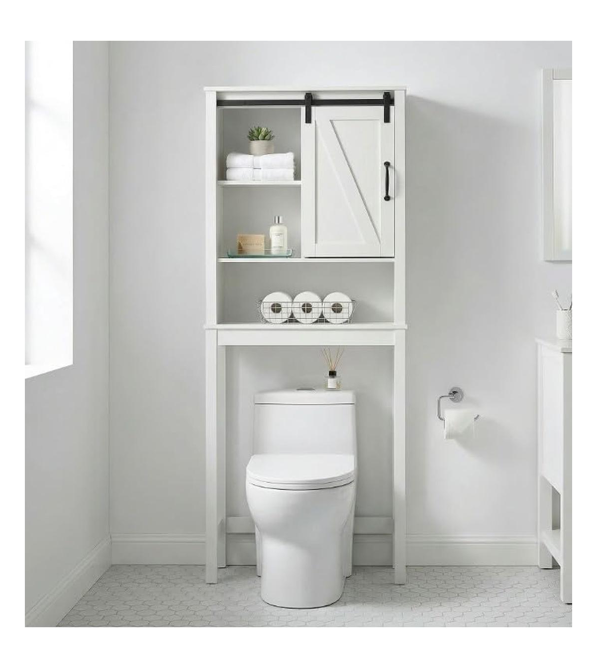 gaomon Space-Saving Over-the-Toilet Storage Cabinet with Barn Door