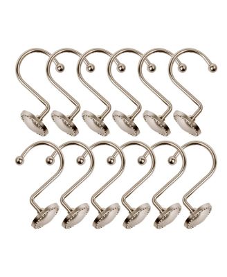 Rust-Proof Zinc Shower Curtain Hooks, Shower Hooks Hangers for Bathroom, Kitchen Utensils, Curtains, Clothing etc - Set of 12