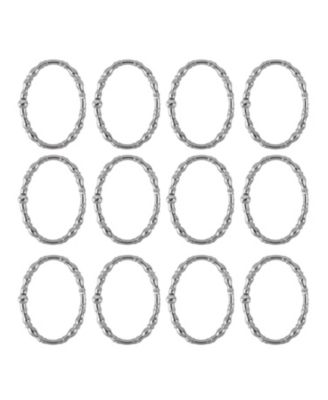 Rust-Proof Zinc Shower Curtain Hooks with Closed Loop, Shower Hooks Hangers for Bathroom - Set of 12