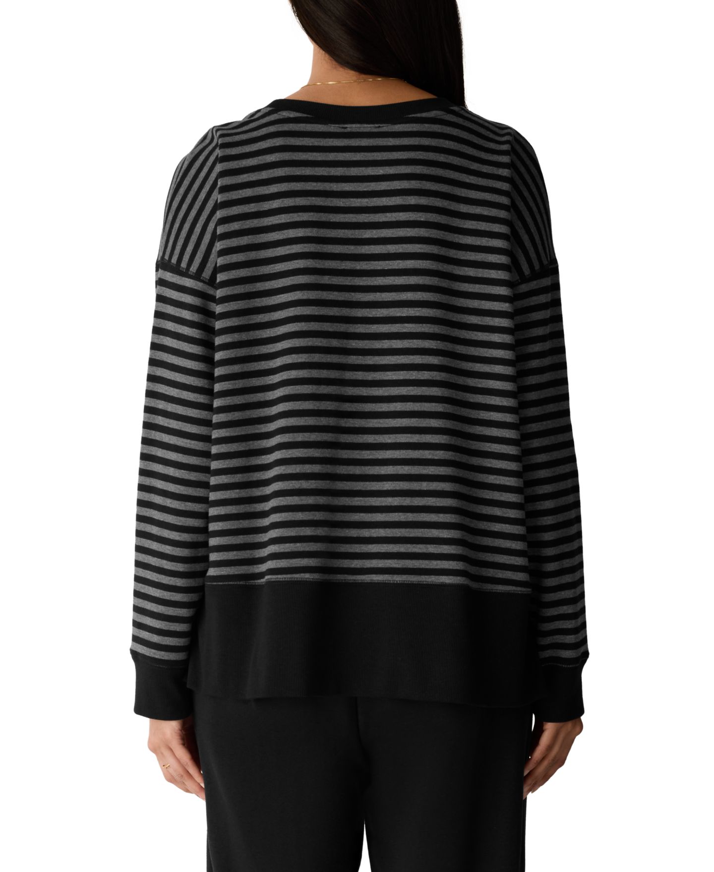 Женский топ Eileen Fisher Hug Striped Long-Sleeve Crewneck, цвет: Blash — фото 4