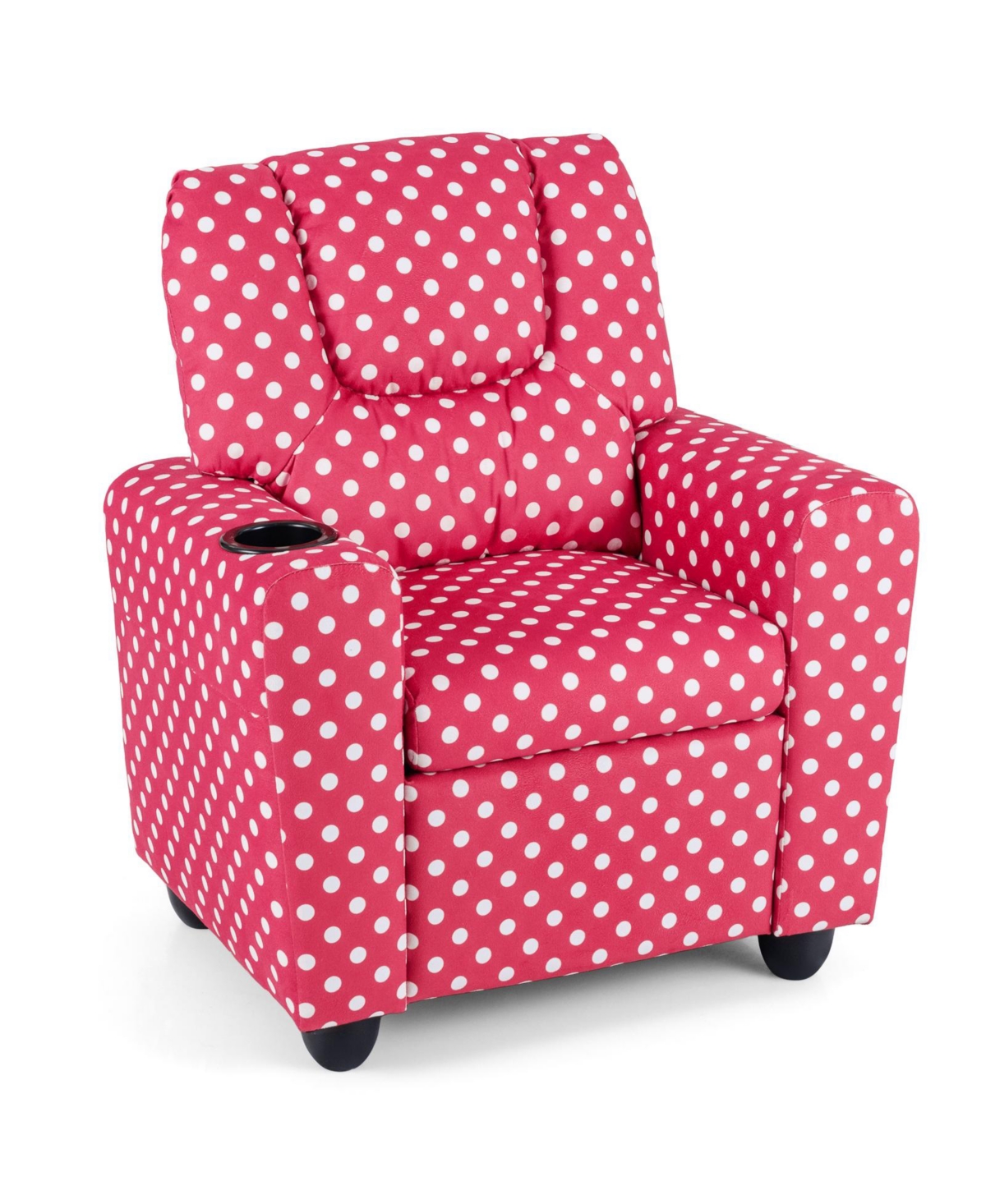 Mecale Kids Push-Back Recliner Chair with Cup Holder and Footrest - Red