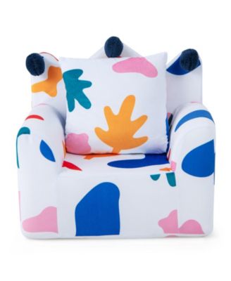 Toddler Velvet Sofa Chair with Armrests and Matching Pillow