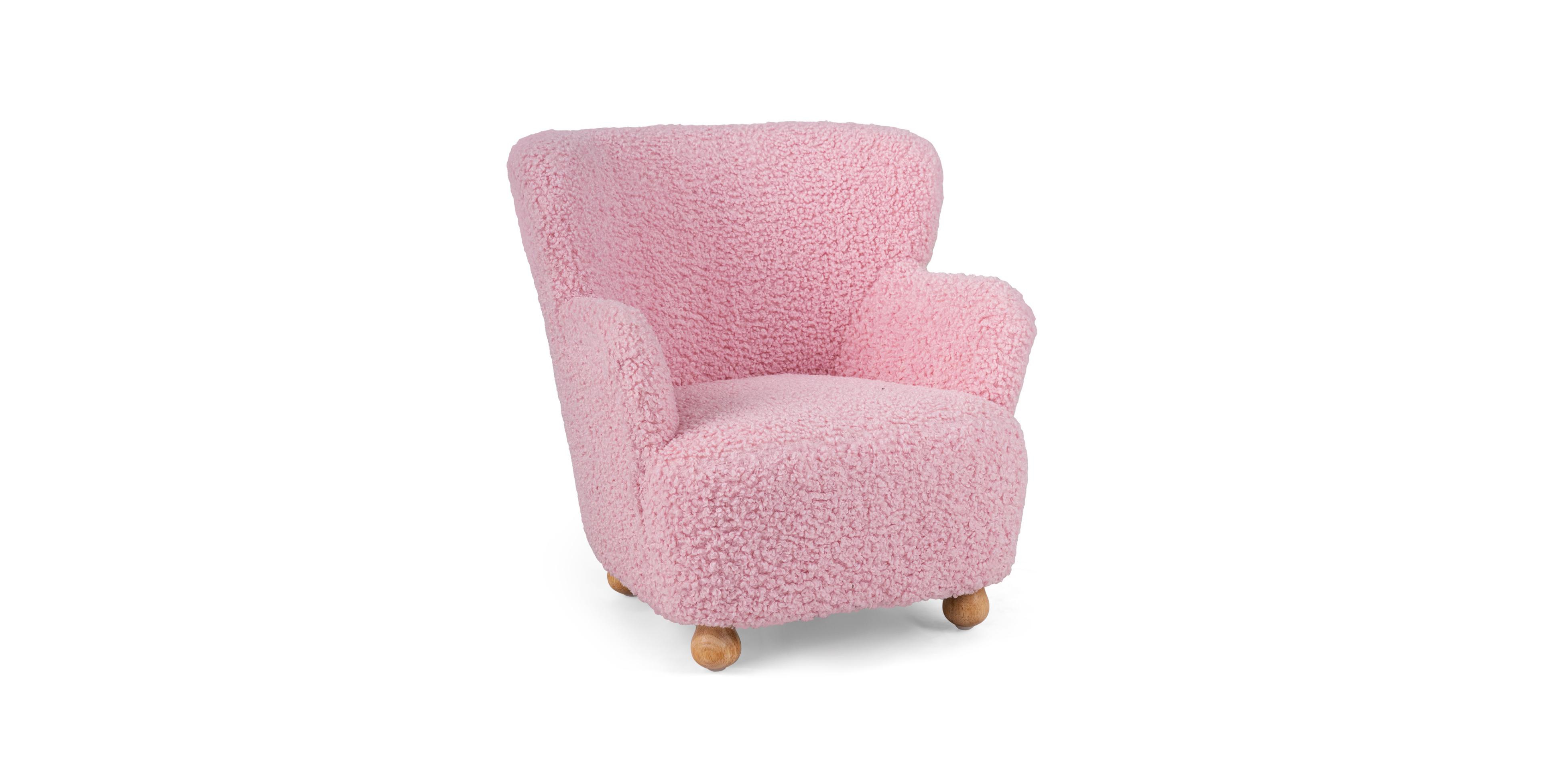 Mecale Sherpa Toddler Armchair with Solid Rubber Wood Legs