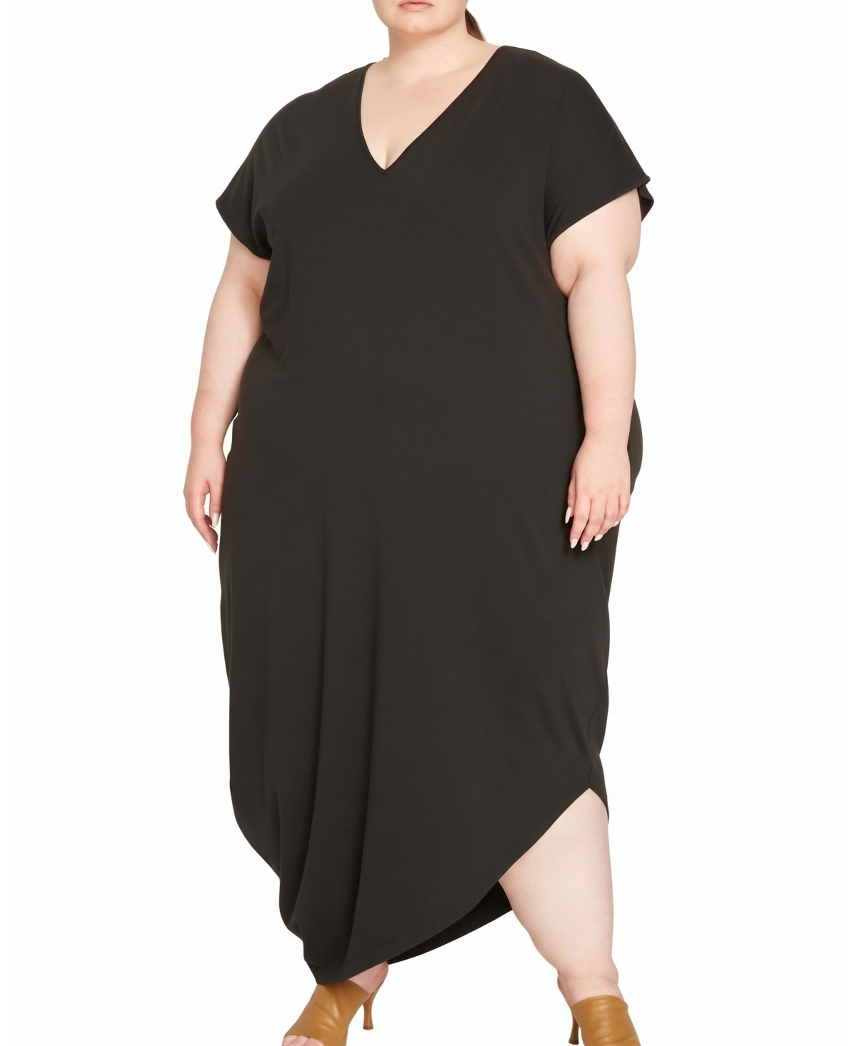 Universal Standard Plus Iconic Geneva V-Neck Short-Sleeve Midi Dress