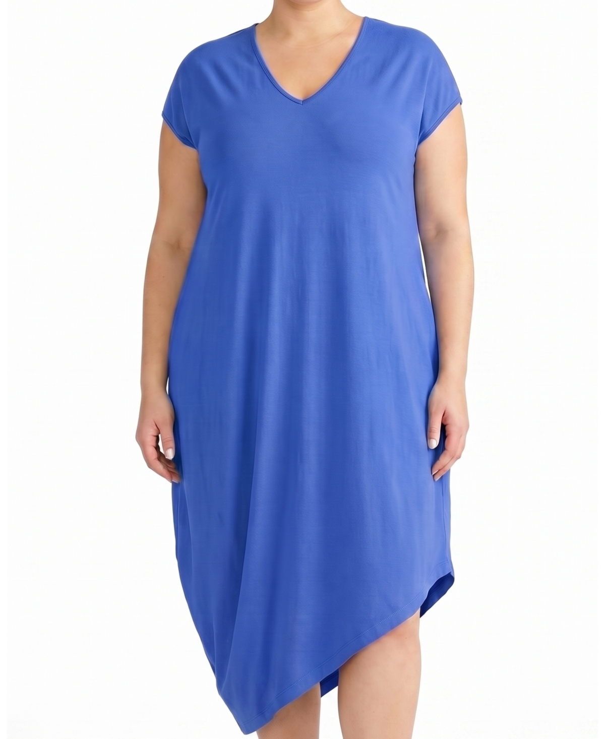 Universal Standard Plus Size Iconic Geneva V-Neck Short-Sleeve Midi Dress - Lapis