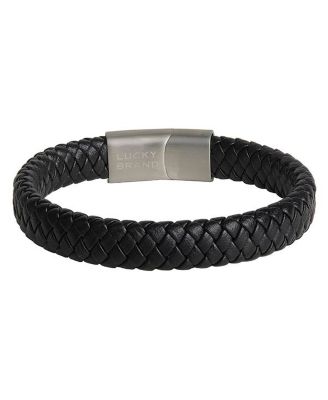 Men's Braided Wide Microfiber Leather Bracelet