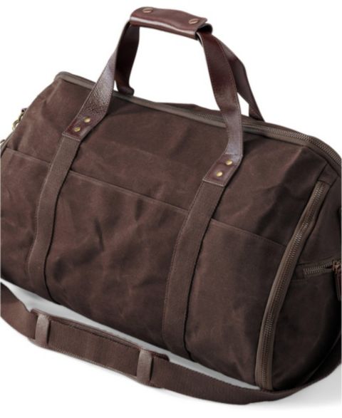 Сумка Lands' End Waxed Canvas Convertible Garment Duffle, цвет: Коричневый