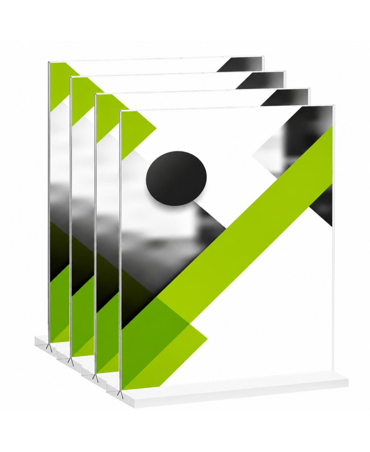 Lowking 4 Pack Acrylic T Shape Sign Holder Double Sided Display Stand For Office Restaurant - 11 x 17 inches 4