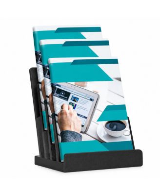 Acacia Wood 4 Tier Countertop Literature Organizer Brochure Holder