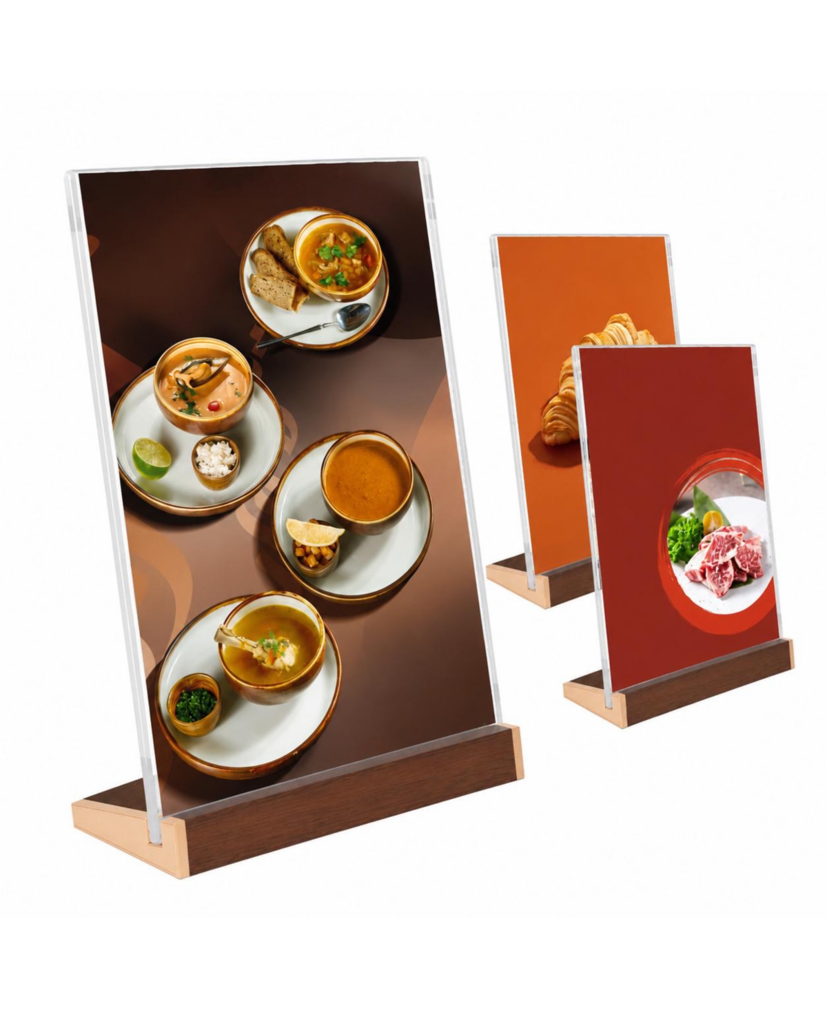 Lowking Clear Acrylic Tabletop Sign Holder 3 Pack Vertical Document Display Stand - Default
