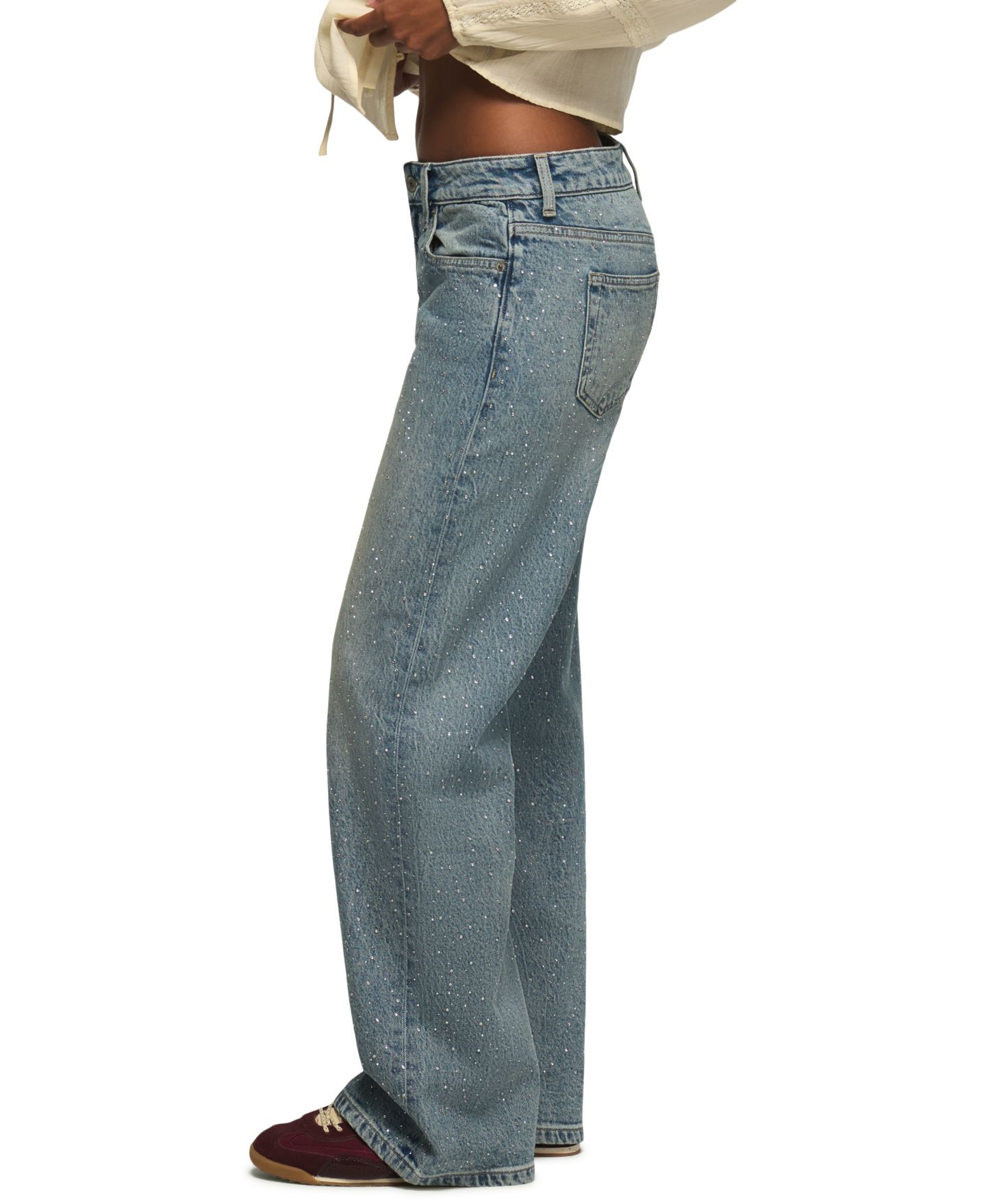 Женские джинсы Lucky Brand Lucky Legend Low-Rise Embellished Wide-Leg, цвет: Варёный — фото 3