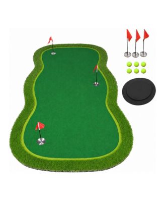 Indoor Outdoor Golf Putting Green Mat Real Roll Practice Training Aid