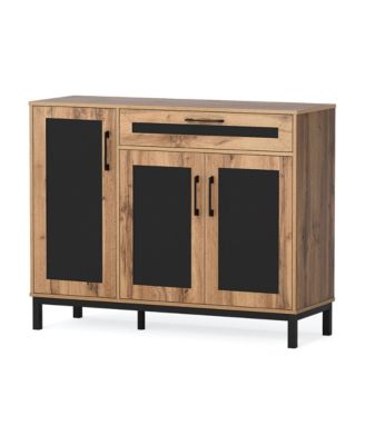 Storage Sideboard Cabinet with 3 Doors and Removable Shelves for Living Room Cabinet