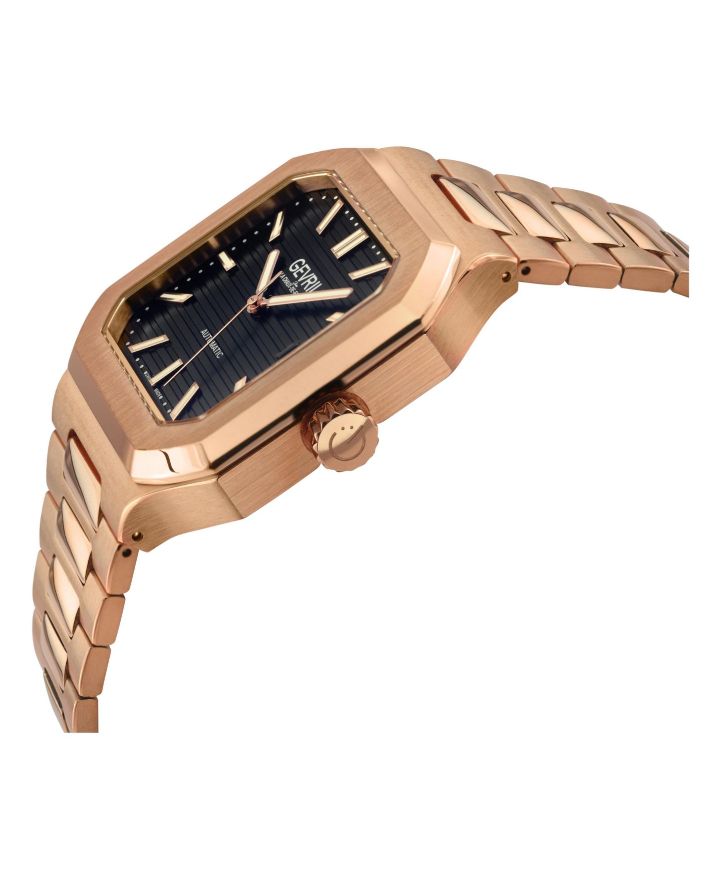 Мужские часы Gevril Grand Concourse Swiss Automatic IP Rose 316L Stainless Steel Bracelet Watch, цвет: Розовый — фото 3
